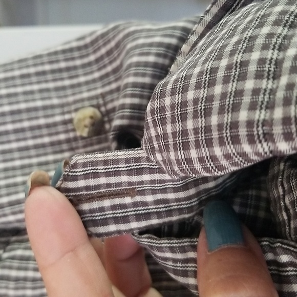 NORTHFACE Button Down Roll Tab Sleeve Mens Shirt Size Medium - Picture 5 of 10